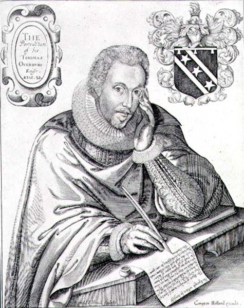 Portrait of Sir Thomas Overbury (1581-1613) writing out his epitaph, engraved by Renold Elstrack (1571-c.1630) 1613 (engraving) alkotó: English School