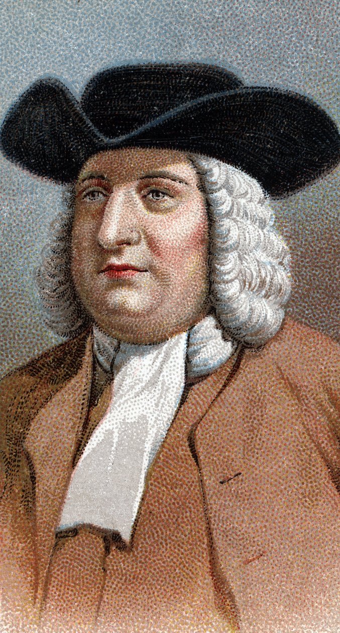William (Guillaume) Penn (1644-1718) portréja – „A férfiak vezetői” sorozatból” – Kromolitográfia – Angol iskola, 20. század – alkotó: English School