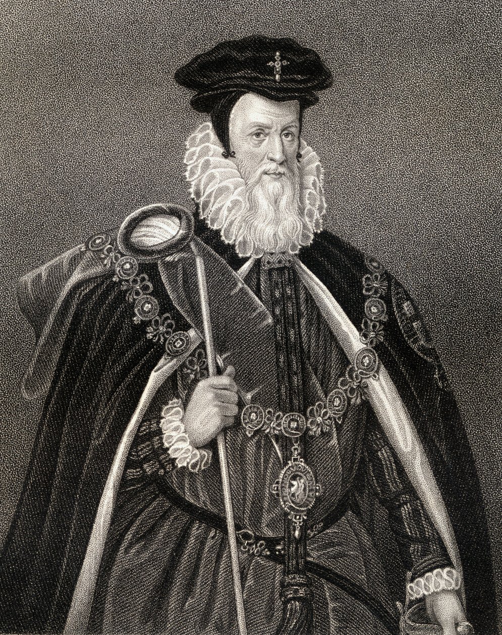 William Cecil (1520-98) Lord Burghley portréja, a "Lodge