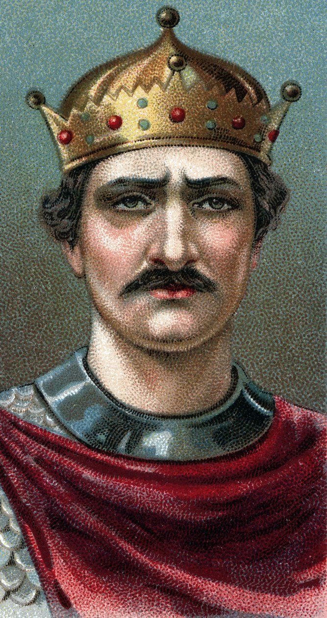 I. Hódító Vilmos (1027-1087), Normandia hercegének és Anglia első normann királyának portréja – A „” Az emberek vezetői” sorozatból” – Kromolitográfia – Angol iskola, 20. század – alkotó: English School