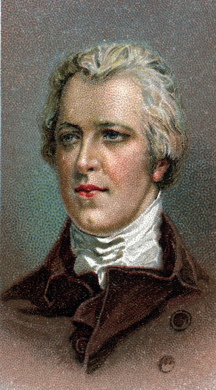 Fiatalabb William Pitt (1759-1806) portréja - Ifjabb William Pitt (1759-1806) portréja - „A férfiak vezetői” sorozatból” - Kromolitográfia - Angol iskola, 20. század - alkotó: English School
