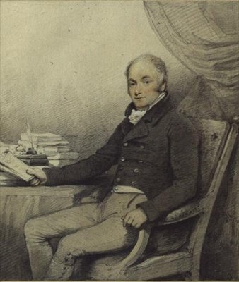 William Ralph Cartwright (1771-1847) parlamenti képviselő portréja a northamptonshire-i Aynhoe Parkról (akvarell és ceruza papíron) alkotó: English School