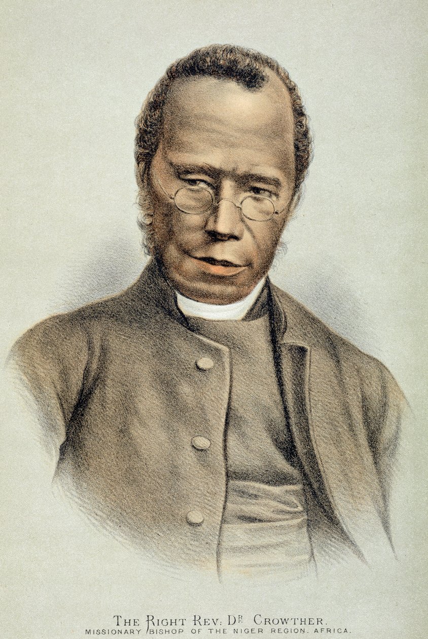 Dr. Samuel Adjai Crowther jobb tiszteletes portréja (1800-91 körül) (színes litó) alkotó: English School