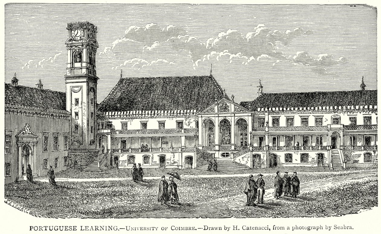 Portugál tanulás. - Coimbrei Egyetem (metszet) alkotó: English School