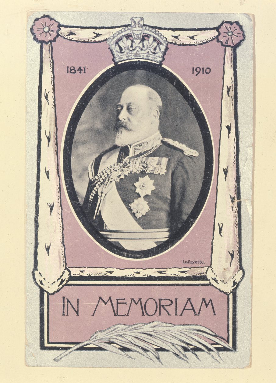 Képeslap VII. Edward halálának emlékére, 1910 körül alkotó: English School
