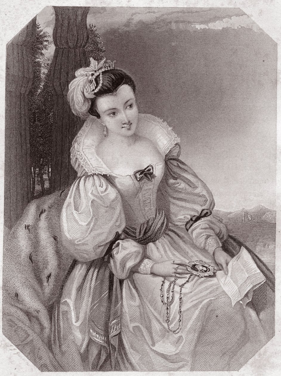 Franciaország hercegnője (Elveszett szerelem) - „” Galerie des femmes de Shakespeare, London első művészeinek negyvenöt komoly portréjának gyűjteménye, kritikai és irodalmi megjegyzésekkel gazdagítva”” 1838 körül - a „” Galériából a nők Shakespeare, alkotó: English School