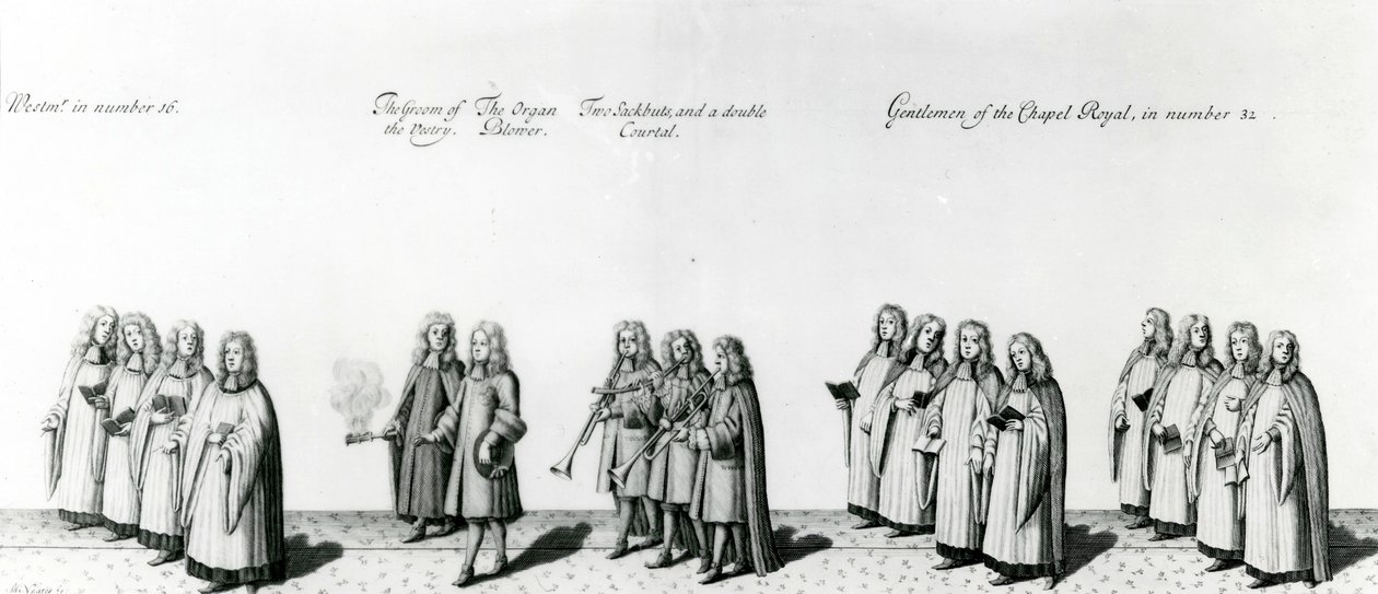 Körmenet II. Jakab koronázásánál, 1687 alkotó: English School