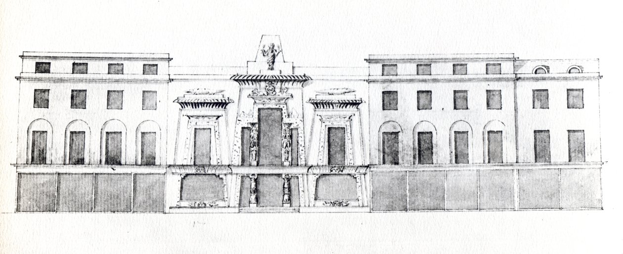Javaslat az egyiptomi teremre, Picadilly, 1810 (tinta papíron) alkotó: English School