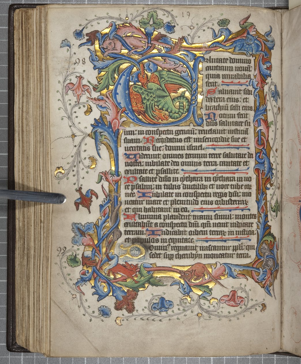 Zsoltár Sarum használatú naptár, Fol 72 verso, c.1425-75 (tinta, festék és arany pergamen) alkotó: English School