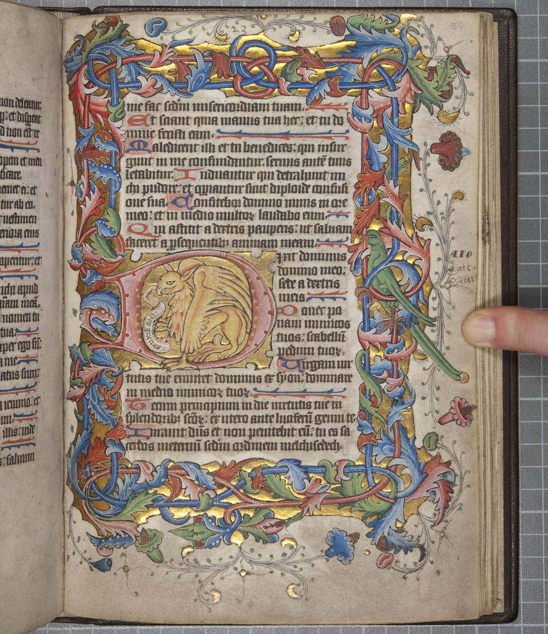 Zsoltáros sarum használati naptár, Fol 82 recto, c.1425-75 (tinta, festék és arany pergamen) alkotó: English School