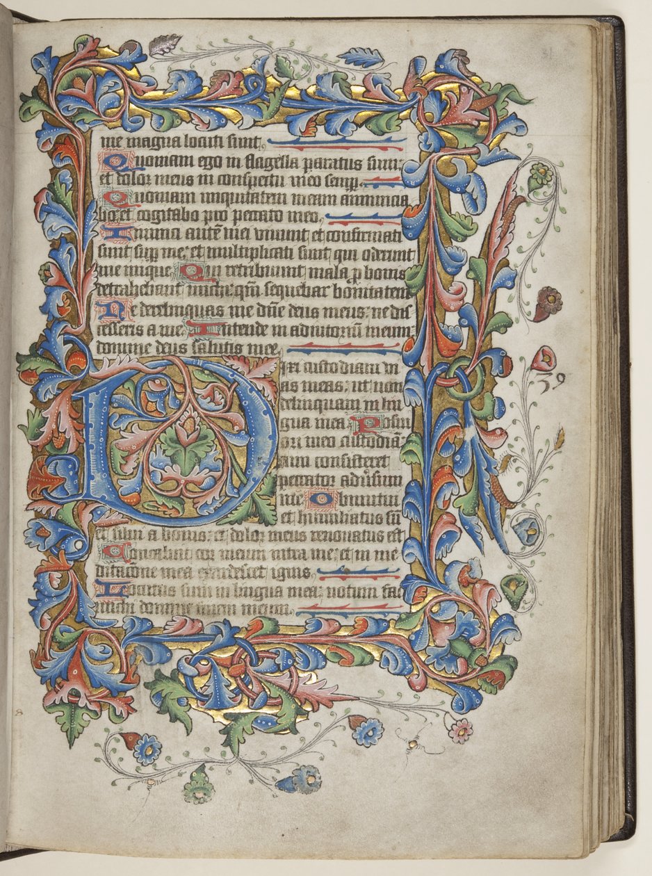 Zsoltár Sarum használatú naptár, 1425-75 körül (tinta, festék és arany pergamen) alkotó: English School