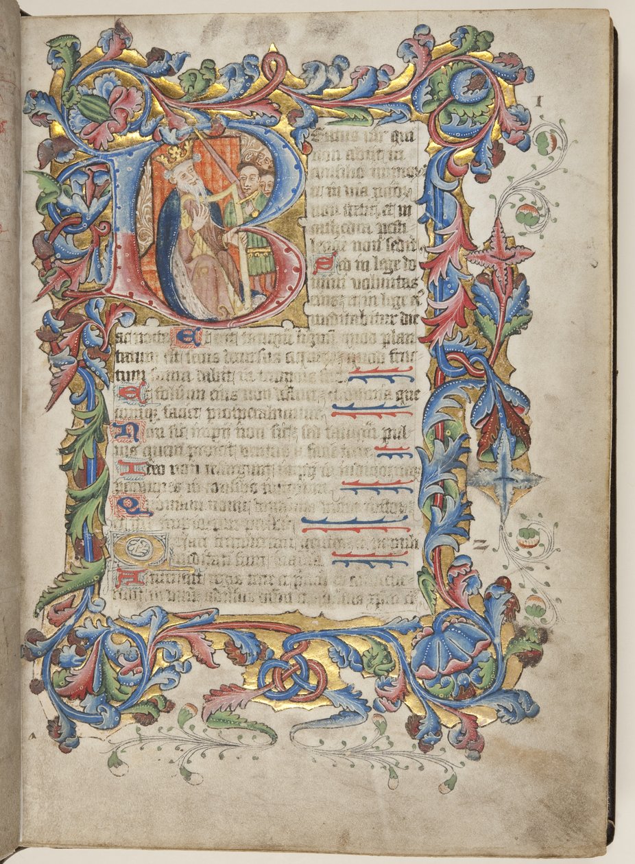 Zsoltár Sarum használatú naptár, 1425-75 körül (tinta, festék és arany pergamen) alkotó: English School