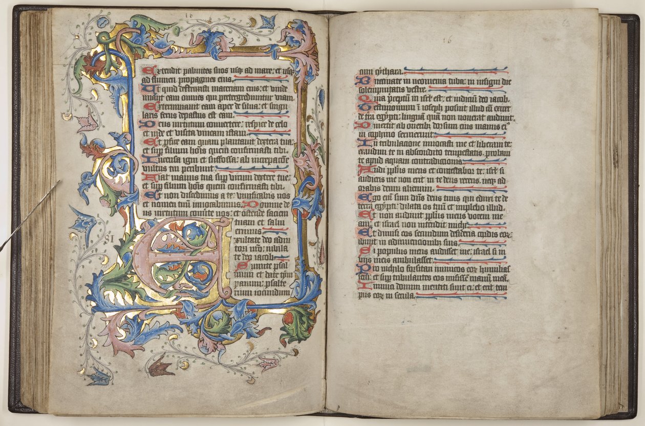 Zsoltár Sarum használatú naptár, 1425-75 körül (tinta, festék és arany pergamen) alkotó: English School