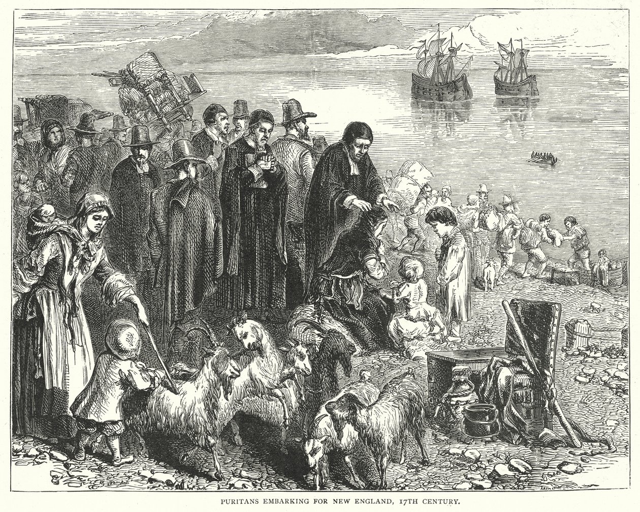 Az Új-Angliába induló puritánok alkotó: English School