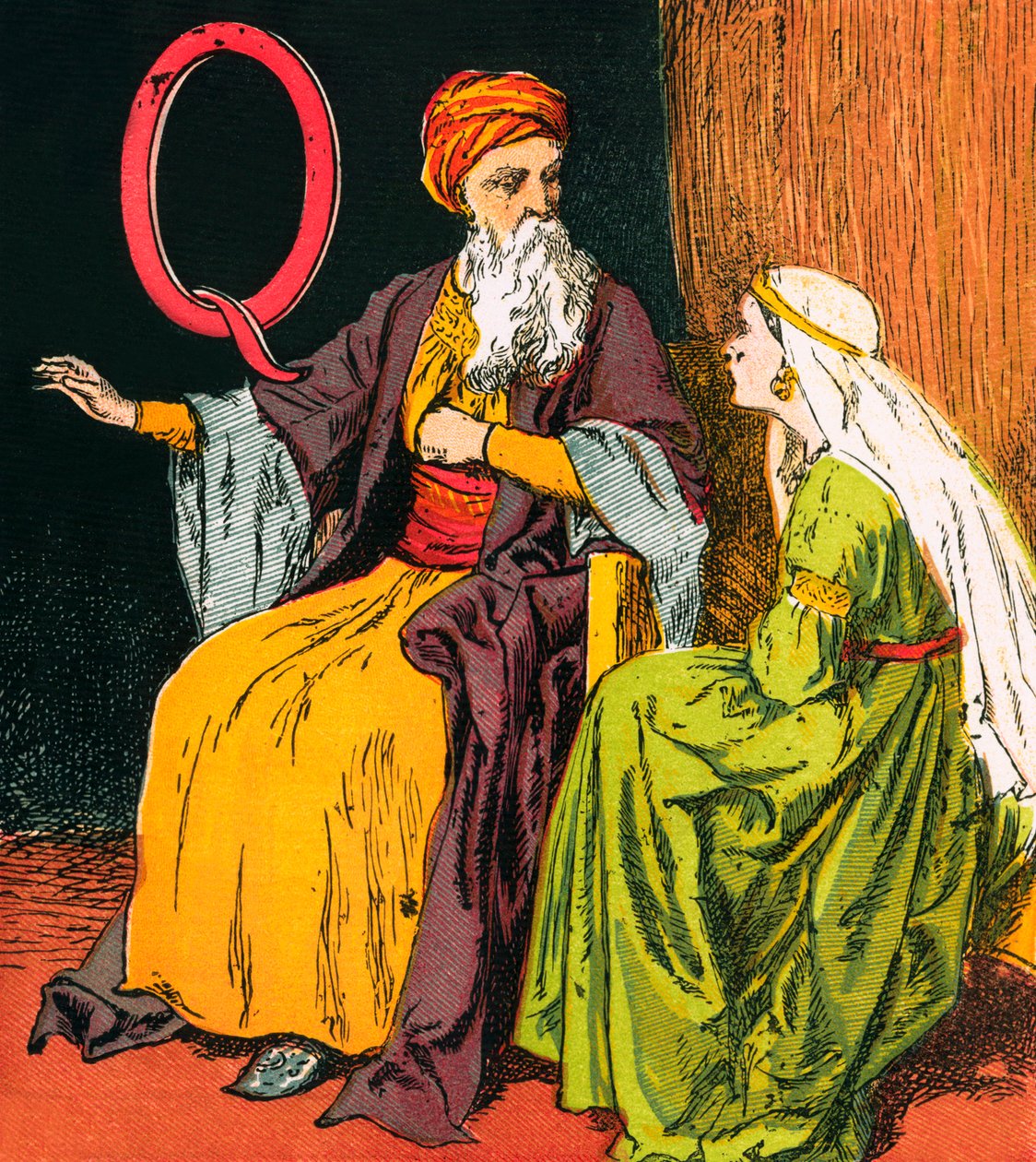 Sába királynője (színes litográfia) alkotó: English School