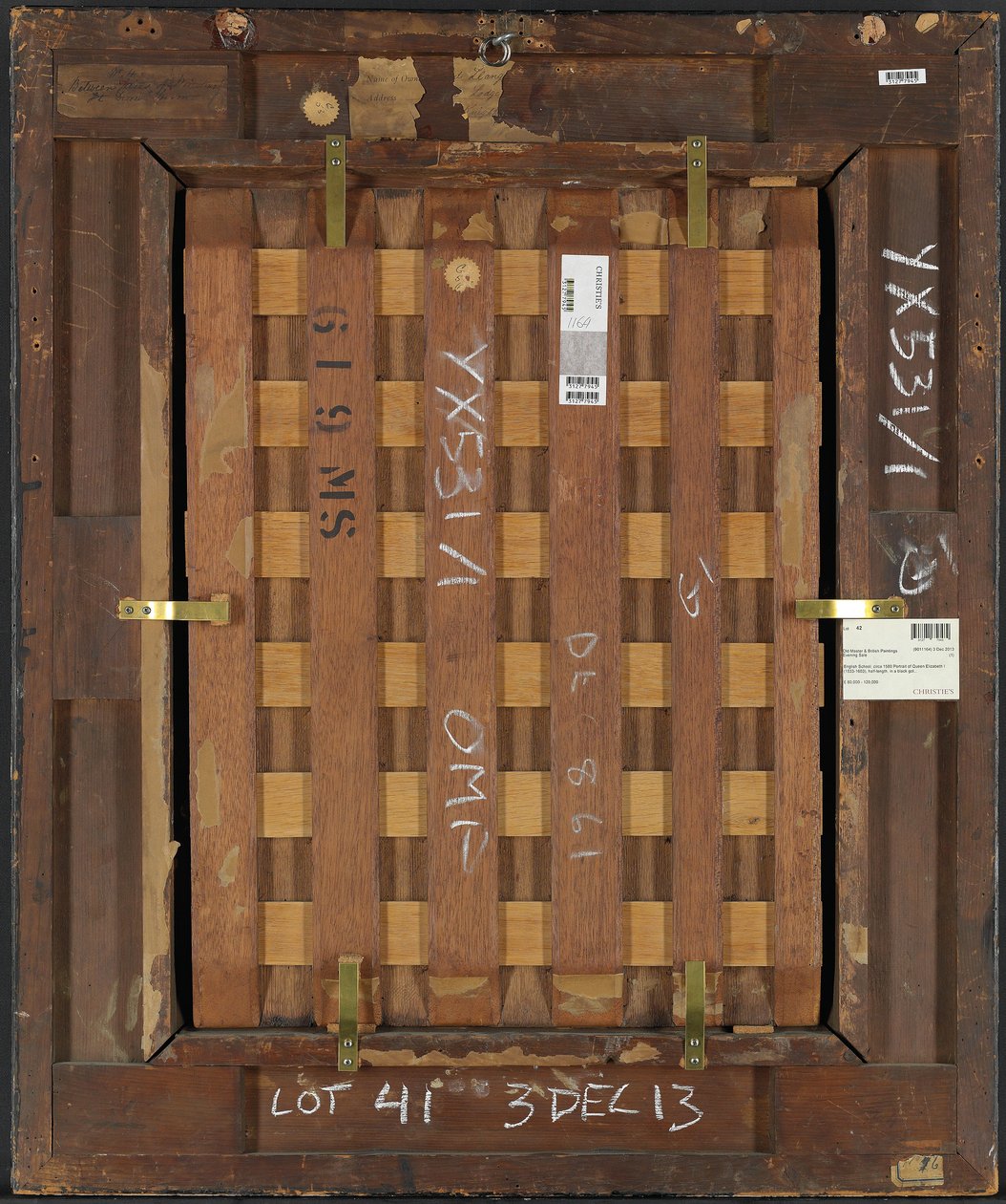 I. Erzsébet királynő portréjának hátlapja, 1580 körül (olaj, tábla) (lásd még: 4073484 és 4073485) alkotó: English School