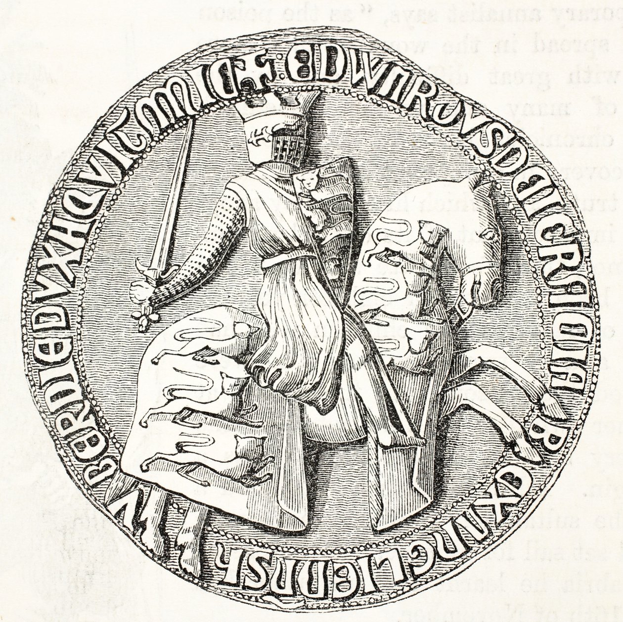 I. Edward nagypecsétjének hátoldala alkotó: English School