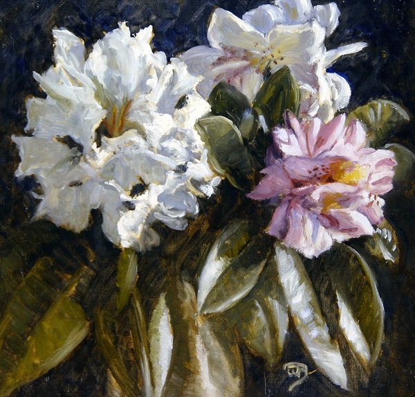 Rhododendron (olaj, papír) alkotó: English School