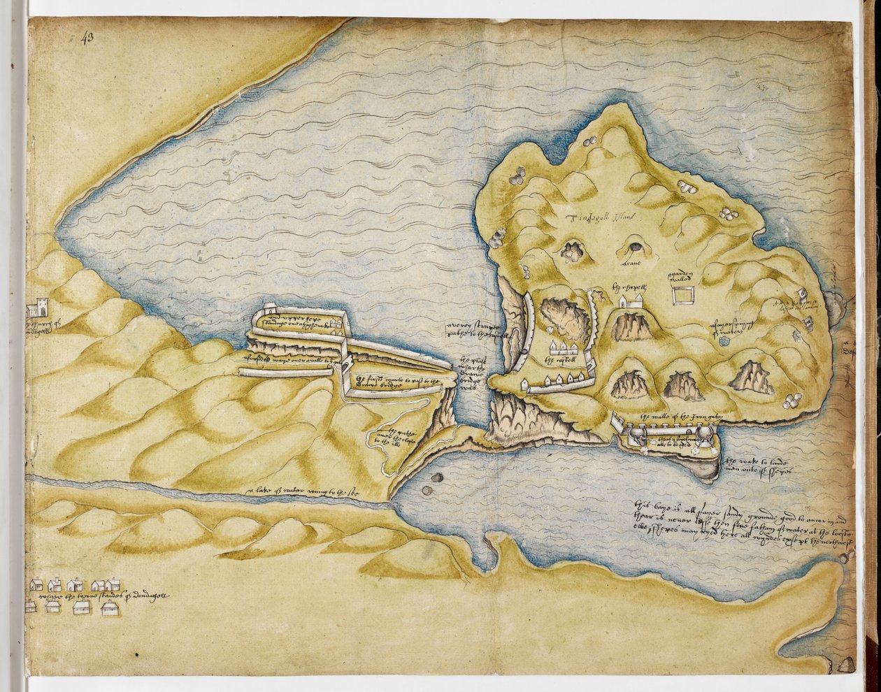 Richard Grenville Tintagel terve, 1583 körül (toll és akvarell papíron) alkotó: English School