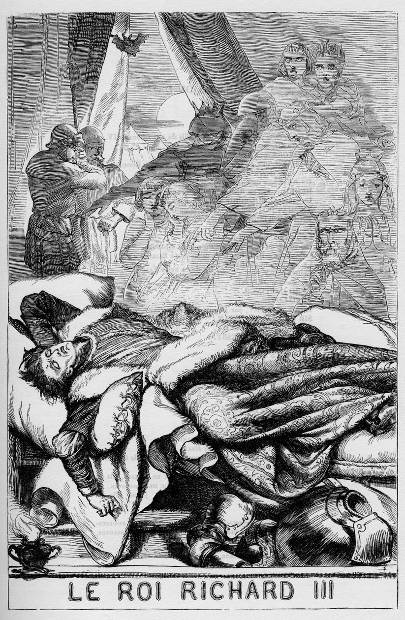 III. Richárd (Harmadik Richárd élete és halála) – Illusztráció a „William Shakespeare befejezése” című könyvben, 1866 – A kiadás illusztrációi és általános formája Cassell illusztrált Shakespeare-jéből származik, amely Londonban jelent meg. alkotó: English School