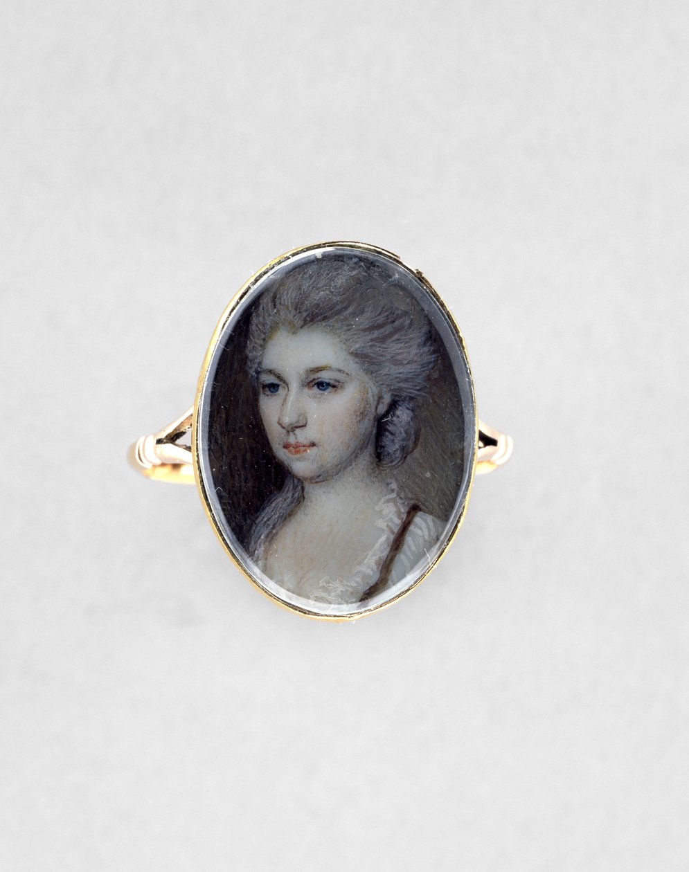 Gyűrű egy női portréval, 1780-90 körül (akvarell elefántcsonton alkotó: English School