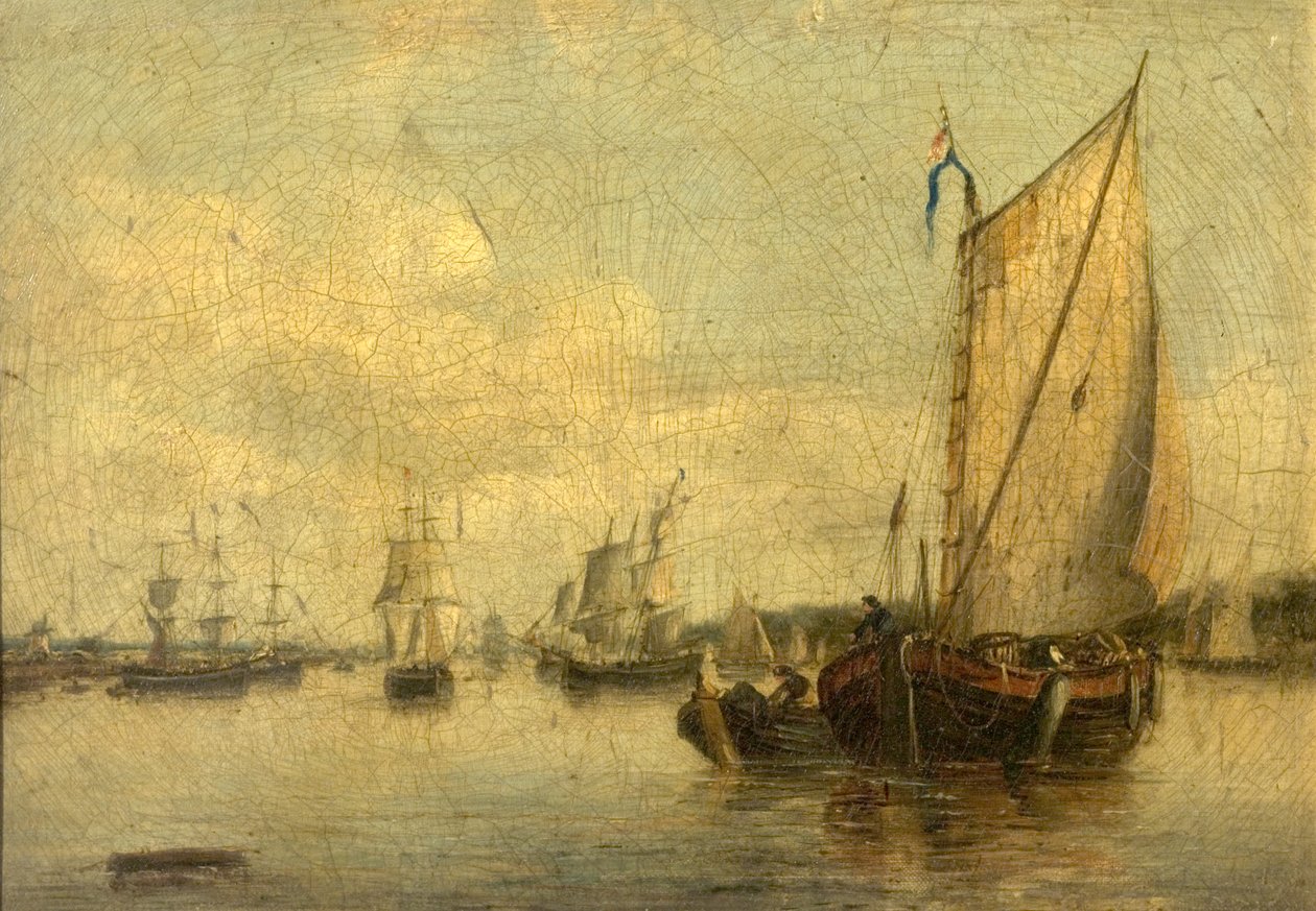 Folyói jelenet szállítással alkotó: English School