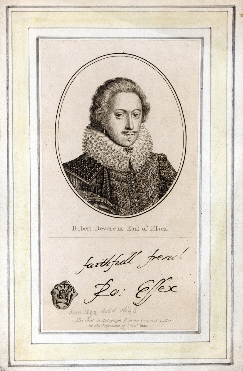 Robert Devereux, Essex 3. grófja (1591-1646), pecsétje és autográfja alkotó: English School