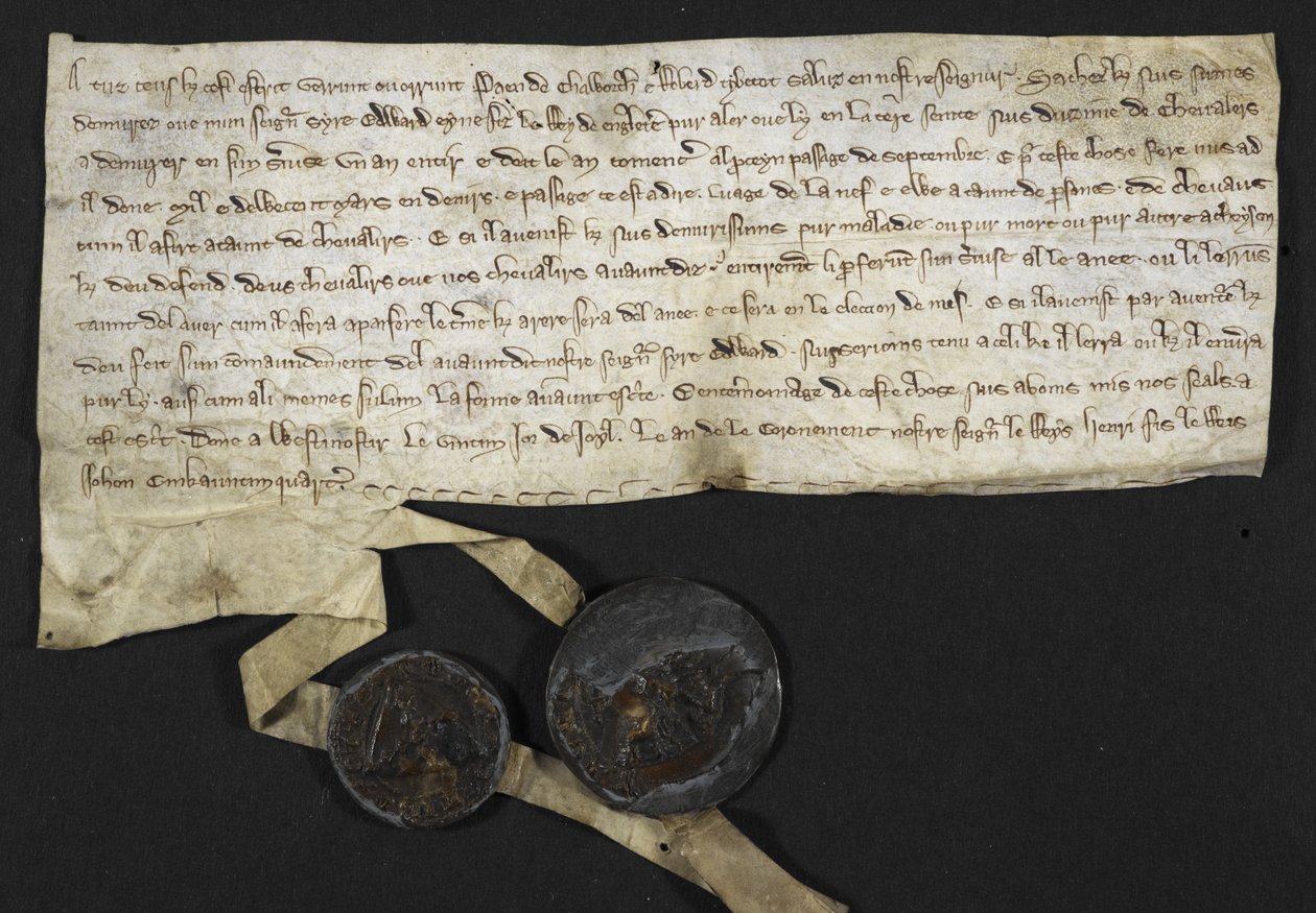 Robert Tybetot: Vállalkozás a szentföldi szolgálatra: 1270. Paen de Chaworth: Vállalkozás a szentföldi szolgálatra: 1270 (tinta pergamenen) alkotó: English School