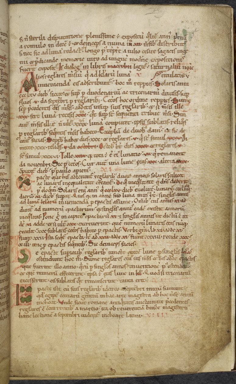 Royal 13. A.XI, f.5 Kezdő- és szélrajzok, Computus, Helperic of Auxerre (vellum); alkotó: English School
