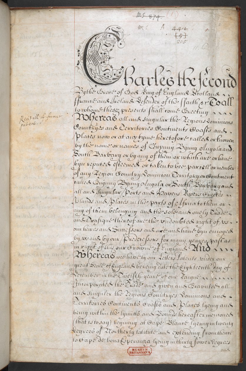 Királyi Charta az Afrikába kereskedő Royal English Merchant Adventurers Company számára alkotó: English School