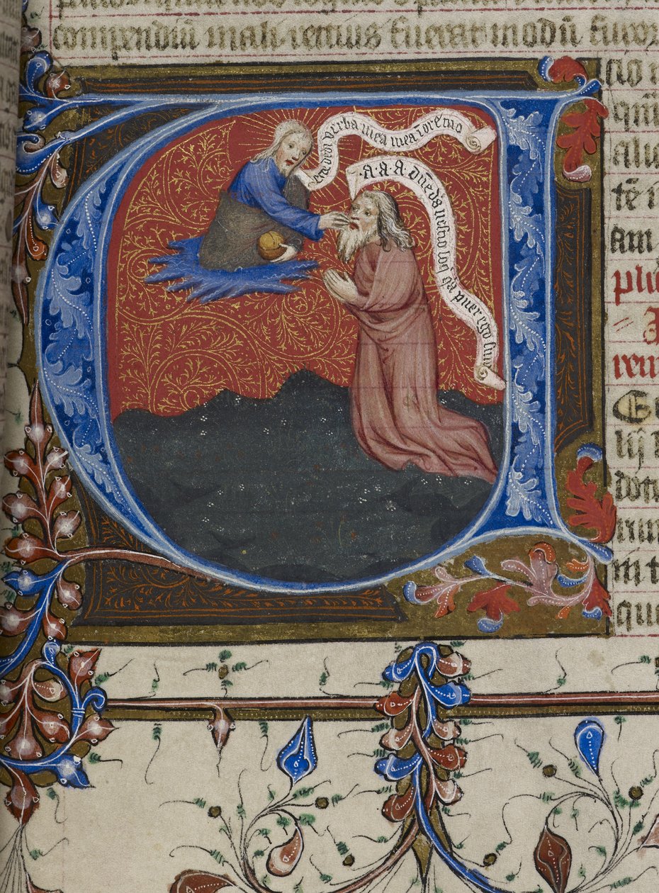 Royal MS 1 E IX, f.193 Jeremiás Istentől ihletett (vellum) alkotó: English School