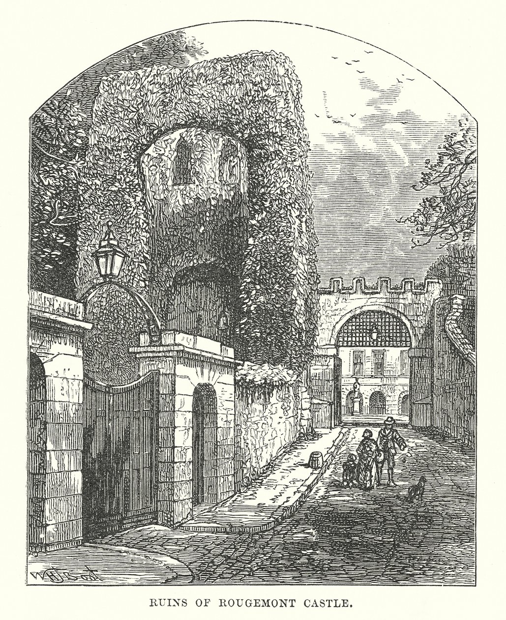 A Rougemont-kastély romjai (metszet) alkotó: English School