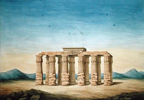 Hermopolis templomának romjai (akvarell papíron) alkotó: English School