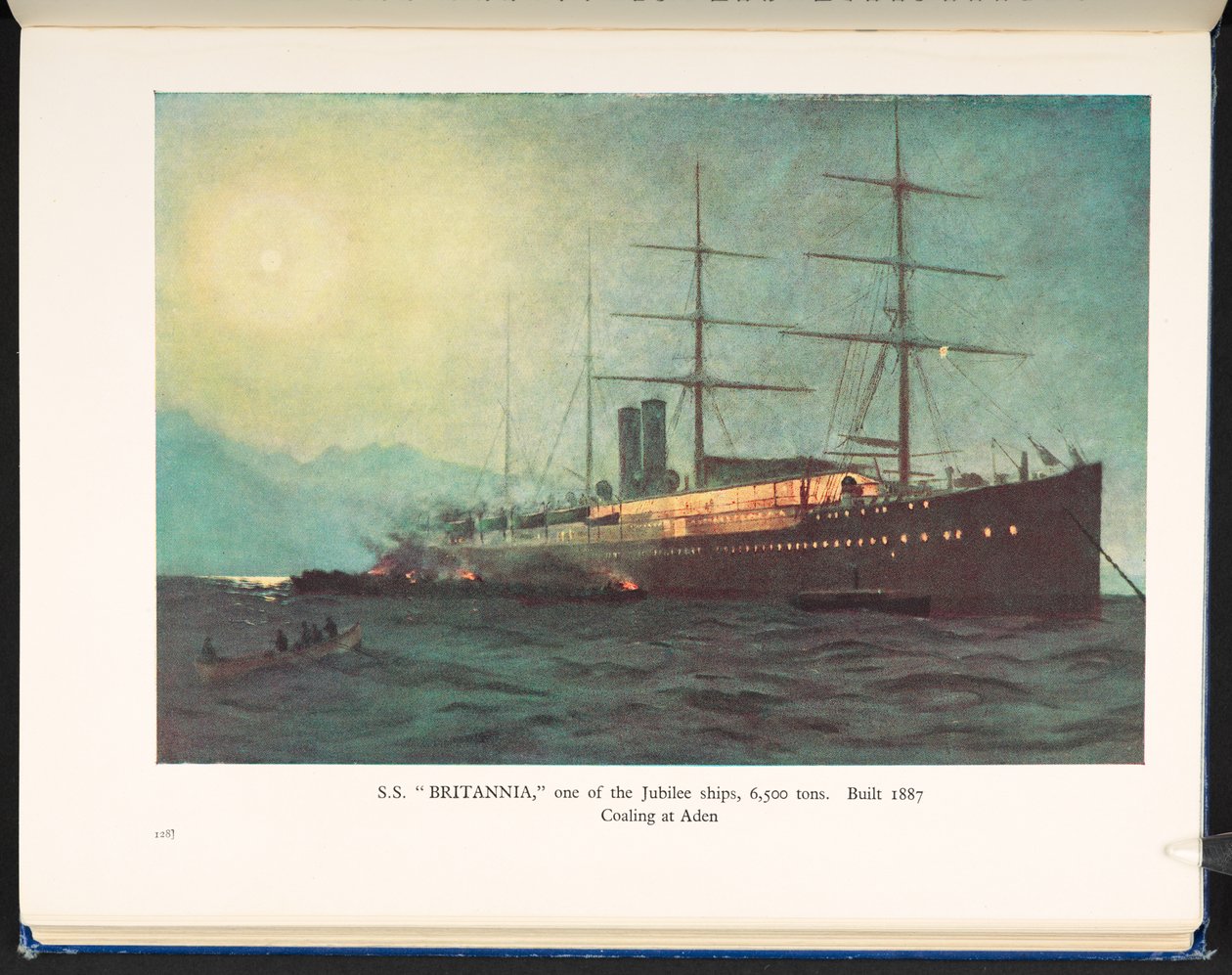 S. S. "Britannia", a jubileumi hajók egyike, 6500 tonna, 1887-ben épült szénnel Adenben, A P&O száz éves története, Félszigeti és Keleti Steam Navigation Company alkotó: English School