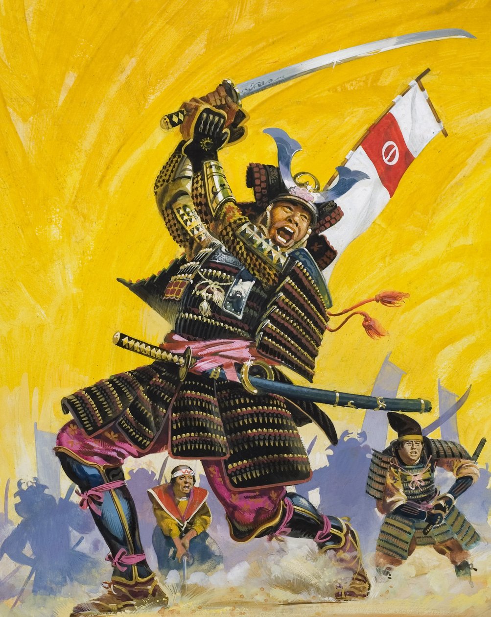 Szamuráj harcosok (gouache, papír) alkotó: English School