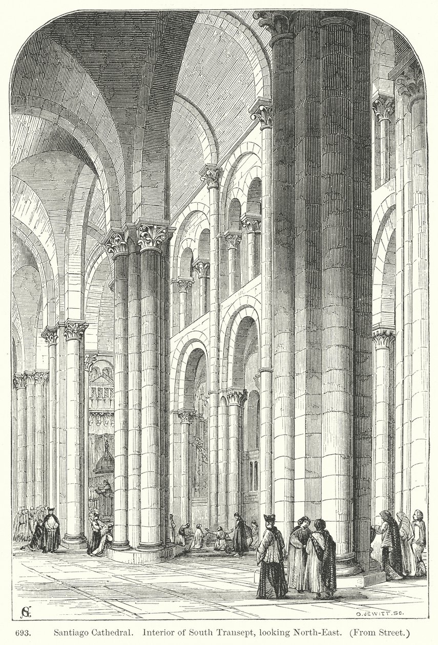 Santiago katedrális. A déli kereszthajó belseje, északkeleti irányban (metszet) alkotó: English School