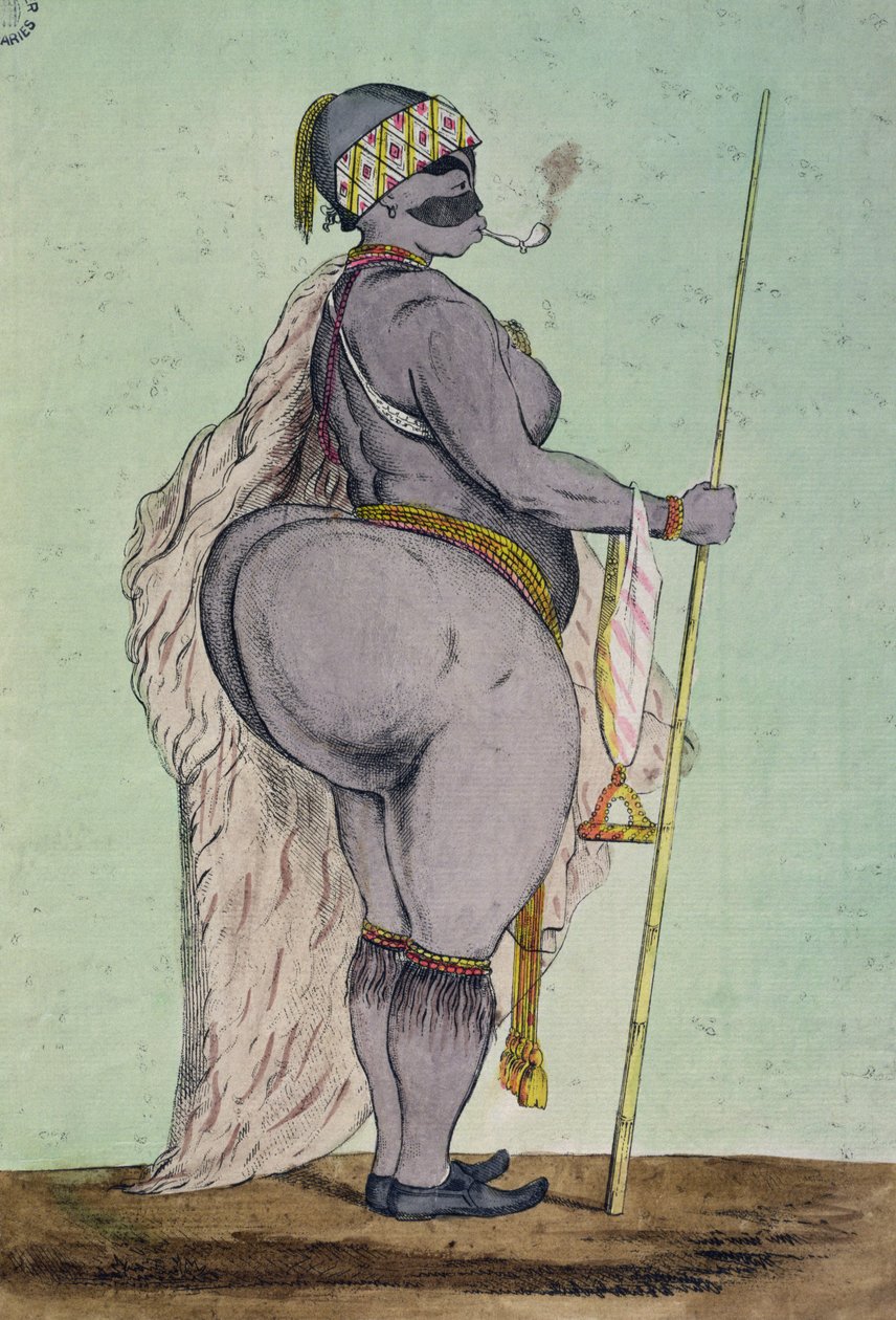 Sartjee, a hottentotta Vénusz, jelenleg Londonban kiállítva, Életből merítve, 1810 körül alkotó: English School