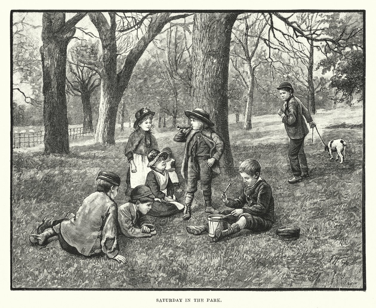 Szombat a parkban (metszet) alkotó: English School