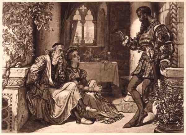 Jelenet az Othello-ból, I. felvonás 3. jelenet, William Shakespeare (1564-1616) (metszet) alkotó: English School
