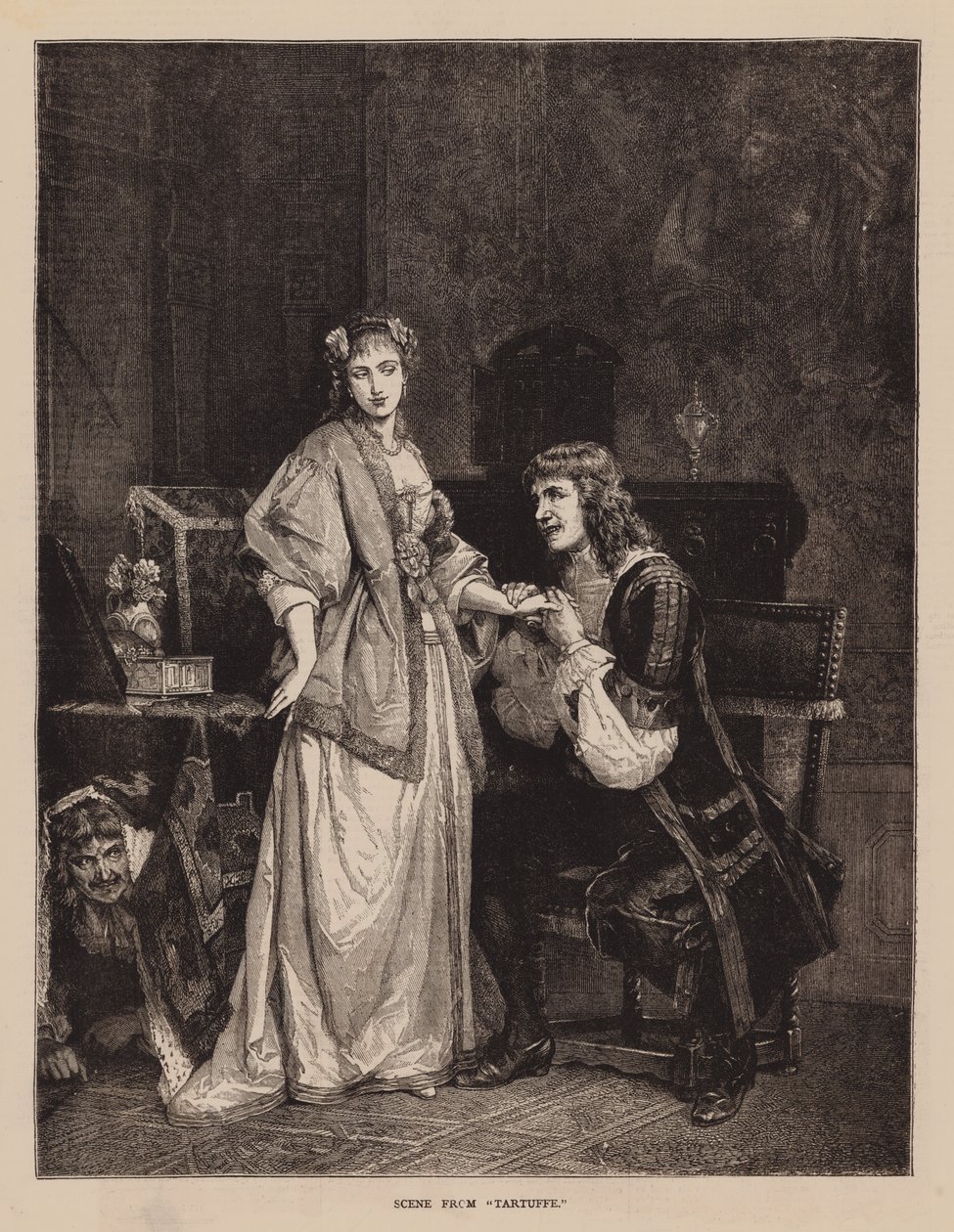 Jelenet a "Tartuffe"-ből (metszet) alkotó: English School