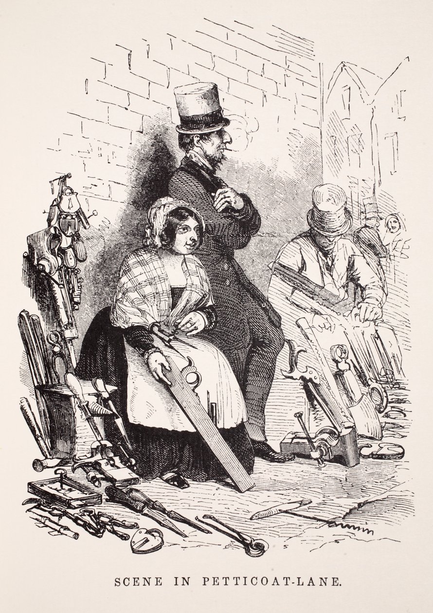Jelenet a Petticoat-Lane-ben, illusztráció a London Labor and London Poor-ből, Henry Mayhew, kocsma. 1862 alkotó: English School