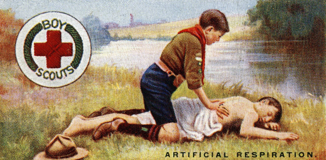 Cserkész elsősegélynyújtó jelvény, 1929 alkotó: English School