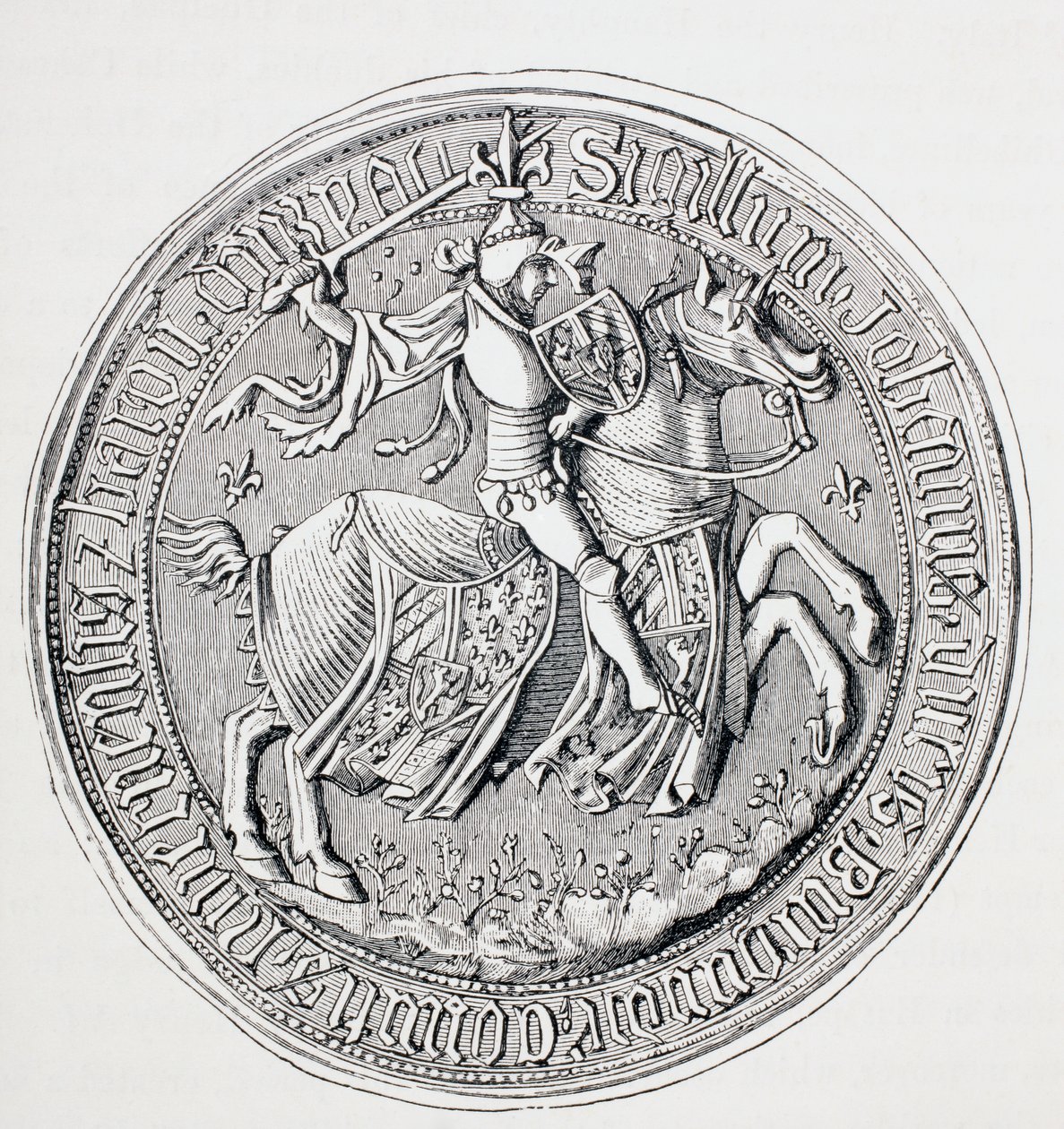 Jean II., Burgundia hercegének, Nevers grófjának és Donzy bárójának pecsétje, 1880 körül alkotó: English School