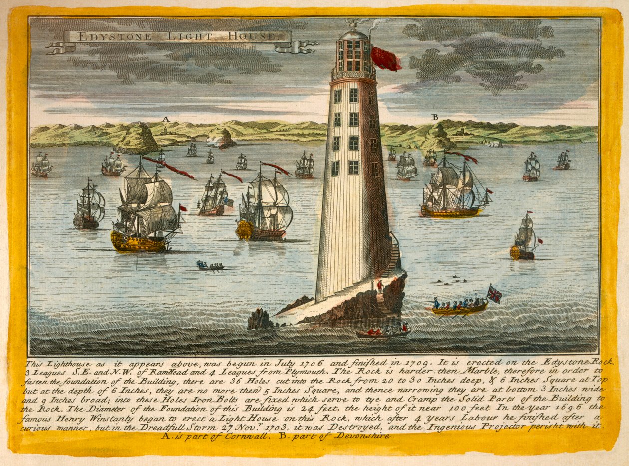 A második Eddystone világítótorony, Plymouth közelében alkotó: English School