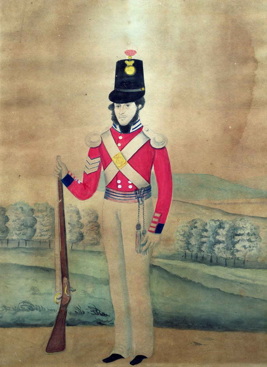 Őrmester, Brit Hadsereg, 1815 körül (wc papíron) alkotó: English School