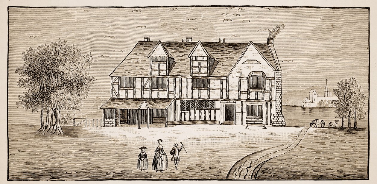Shakespeares Ház, Stratford-Upon-Avon (szépia fotó) alkotó: English School