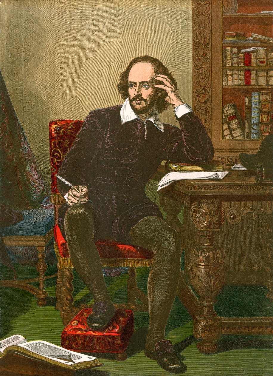 Shakspeare (színes metszet) alkotó: English School