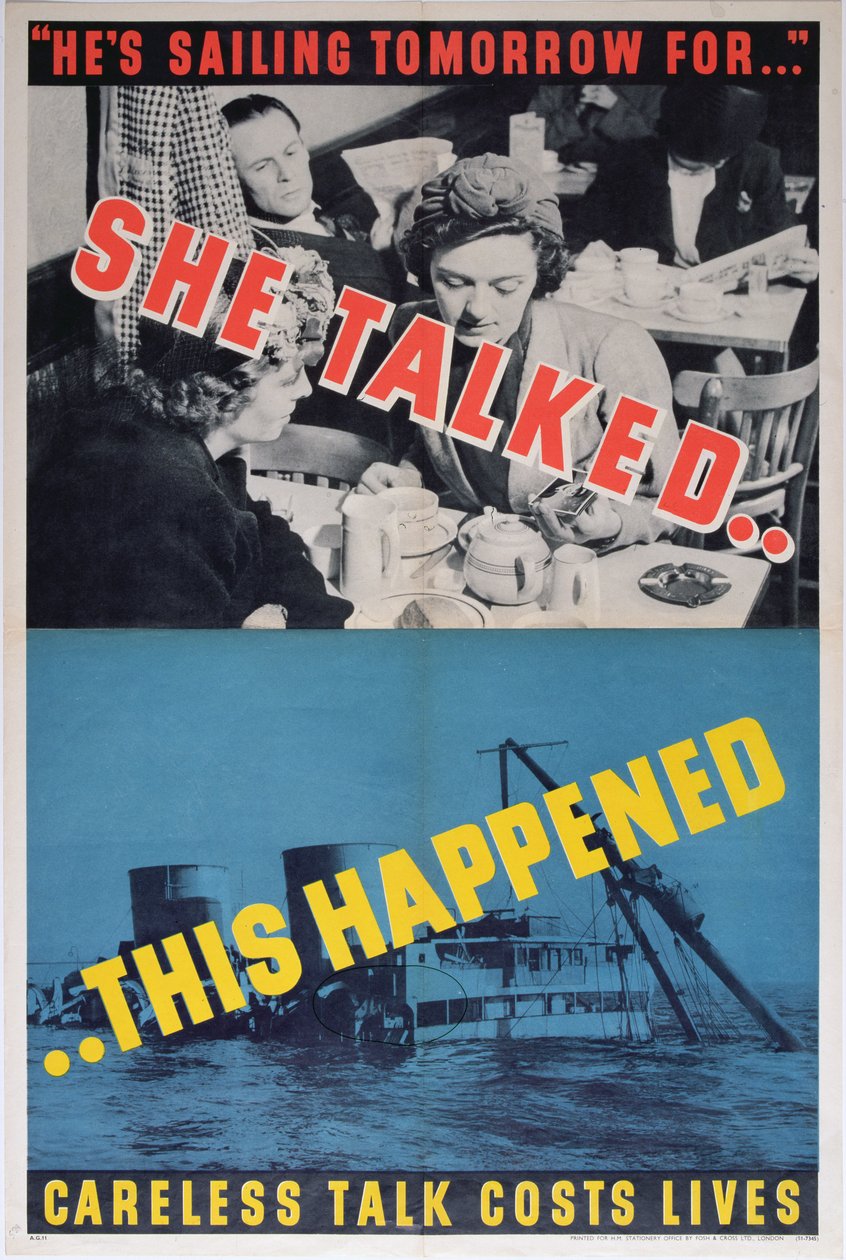 She Talked... This Happened, WWII plakát alkotó: English School