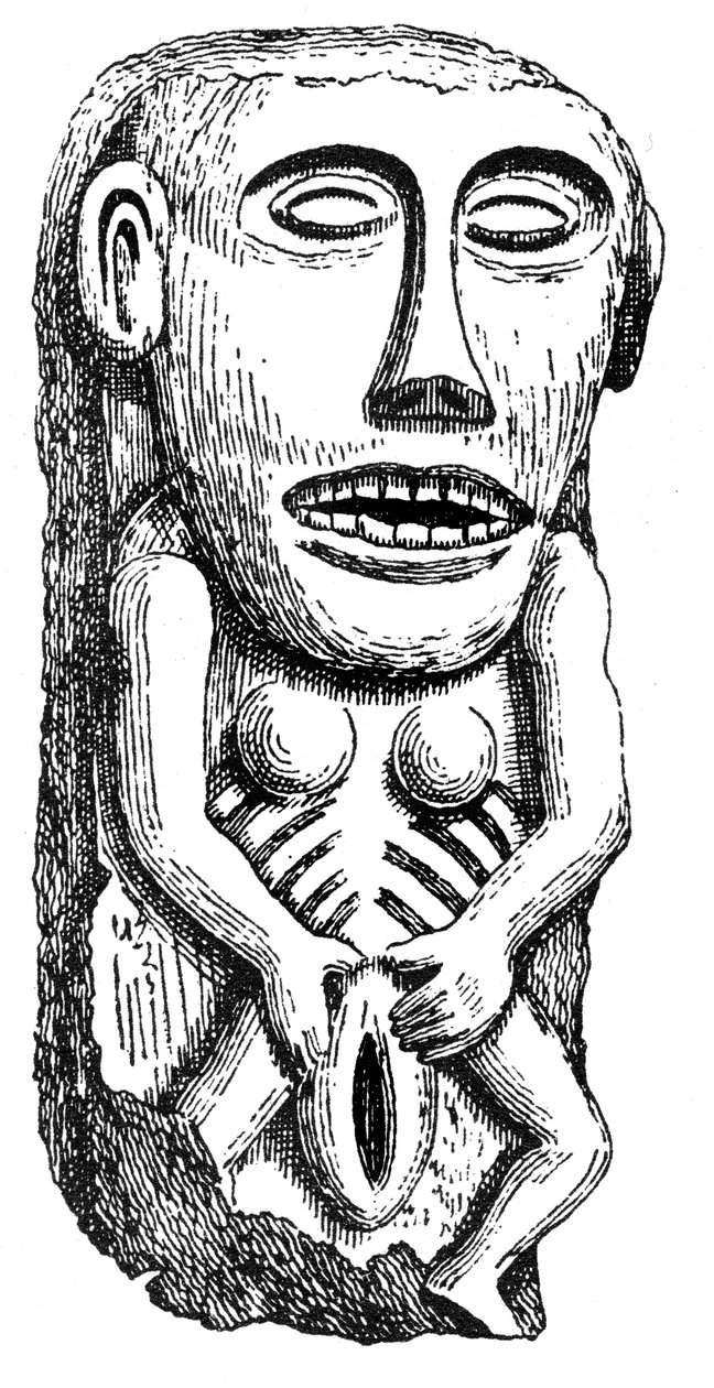 Sheela-na-Gig, a Ballinahend kastélyból, Tipperaryből, Írországból alkotó: English School