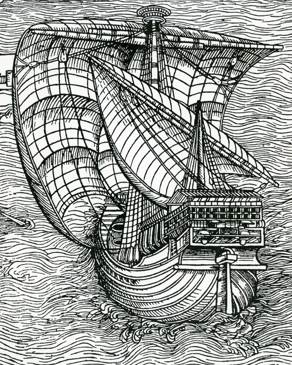 „Ship of Columbus” Time, „Amerika narratív és kritikai története”, szerkesztette: Justin Winsor, London, 1886 alkotó: English School